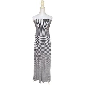 Gap Navy and White striped Strapless Maxi Dress Size Small